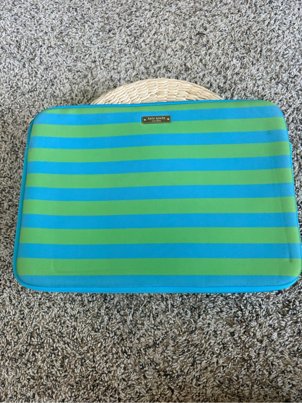 kate spade Blue & Green Striped Tech Sleeve